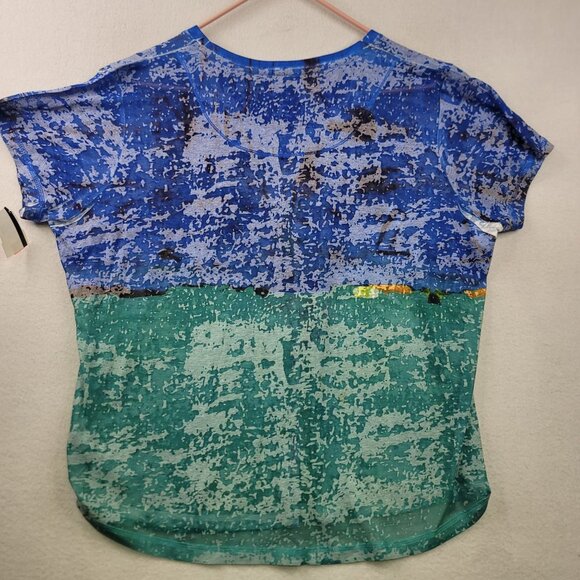 French Dressing Jeans XXL Floral Graphic Burnout Tee Art Rhinestones New - Picture 5 of 11